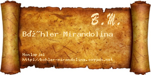 Böhler Mirandolina névjegykártya